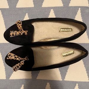 Birdies blackbird suede loafer with cheetah tassel- size 7.5